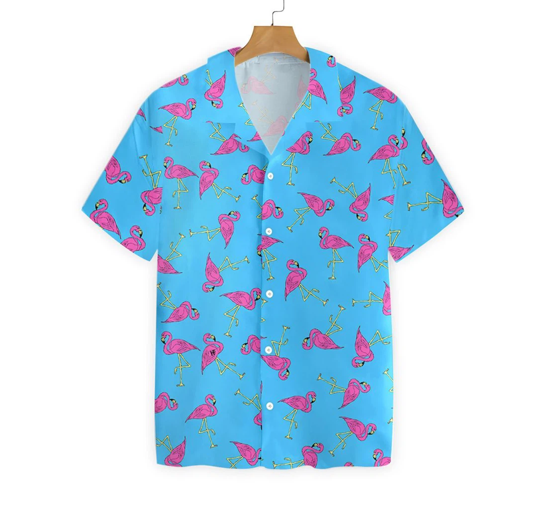 Flamingo Hawaiian Shirt, Button Up Aloha Shirt For Men, Women