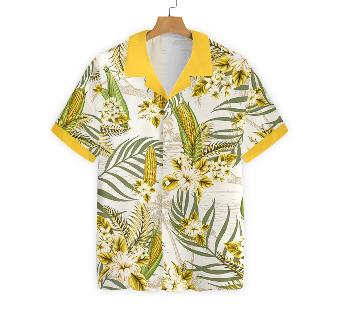 Farmer Corn Hawaiian Shirt, Button Up Aloha Shirt For Men, Women