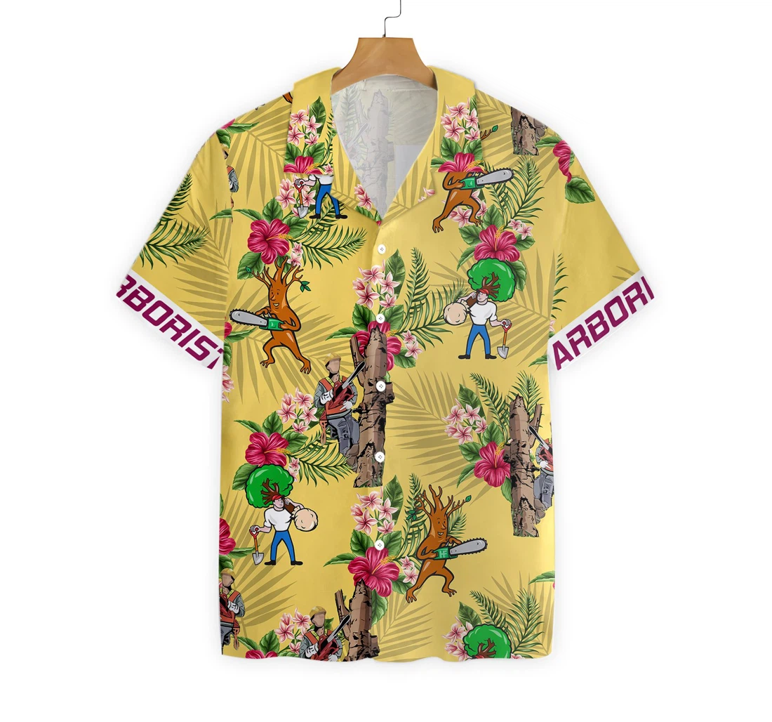 Arborist Hawaiian Shirt, Button Up Aloha Shirt For Men, Women