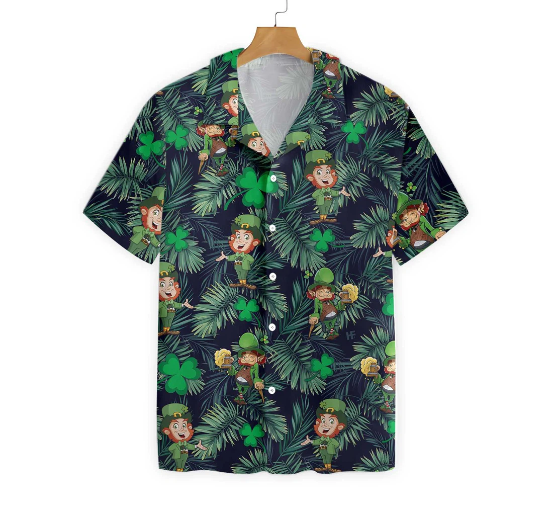 Happy St Patrick's Day Leprechaun Irish People Proud Hawaiian Shirt, Button Up Aloha Shirt For Men, Women