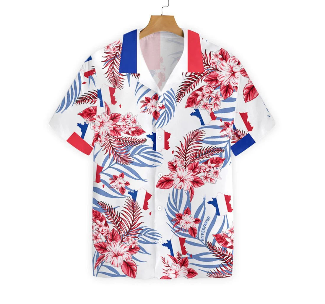 France Hawaiian Shirt, Button Up Aloha Shirt For Men, Women