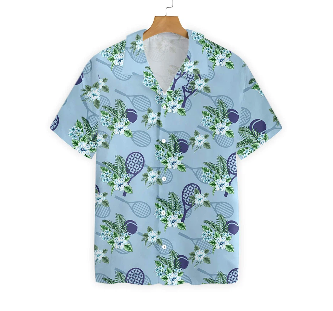 Tennis Hawaiian Shirt, Button Up Aloha Shirt For Men, Women