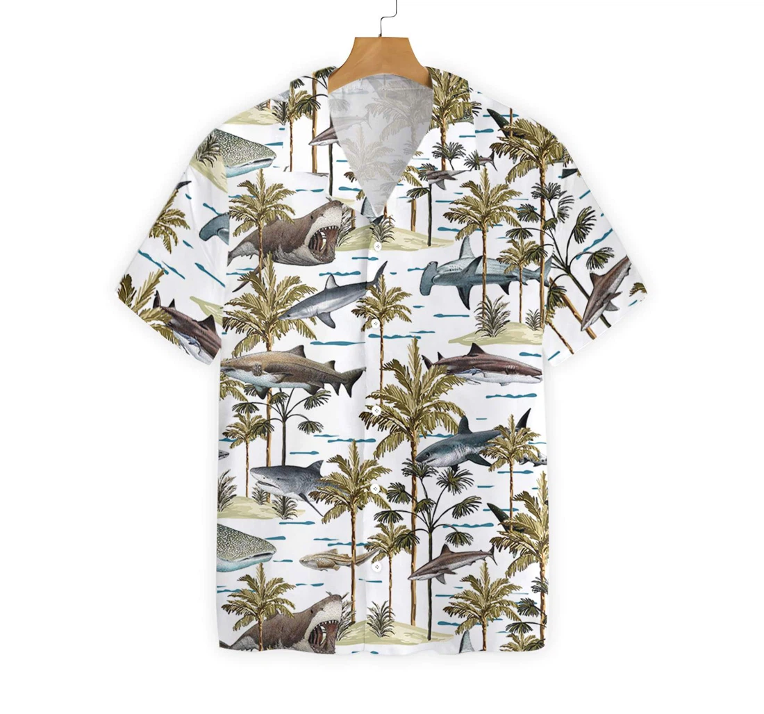 Shark Collection Hawaiian Shirt, Button Up Aloha Shirt For Men, Women