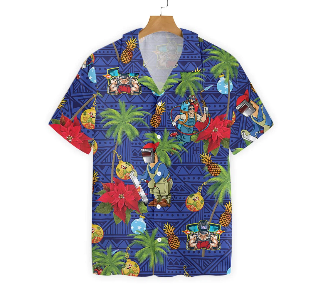 Welder Proud Hawaiian Shirt, Button Up Aloha Shirt For Men, Women