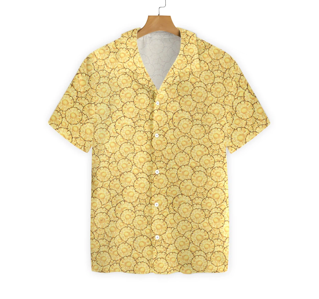 Pineapple Pattern V Hawaiian Shirt, Button Up Aloha Shirt For Men, Women