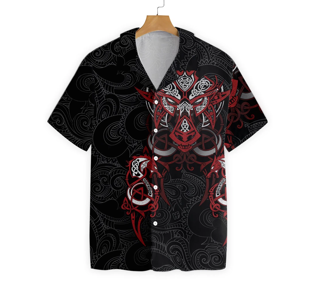 Viking Tattoo Dragon Hawaiian Shirt, Button Up Aloha Shirt For Men, Women