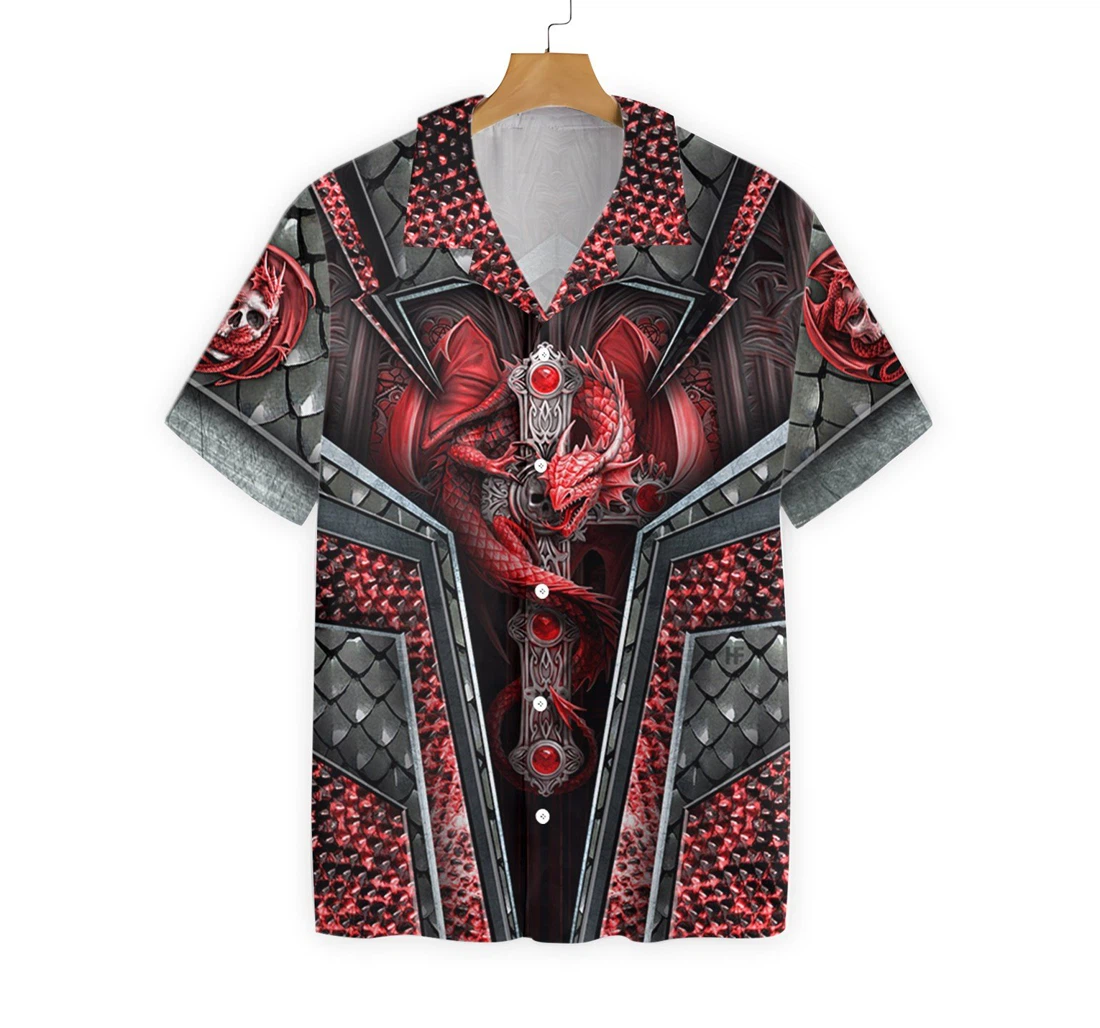 Cool Dragon Hawaiian Shirt, Button Up Aloha Shirt For Men, Women