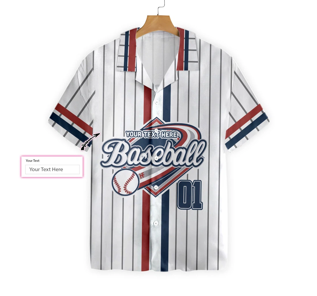 Personalized Baseball Lover Custom Hawaiian Shirt, Button Up Aloha Shirt For Men, Women