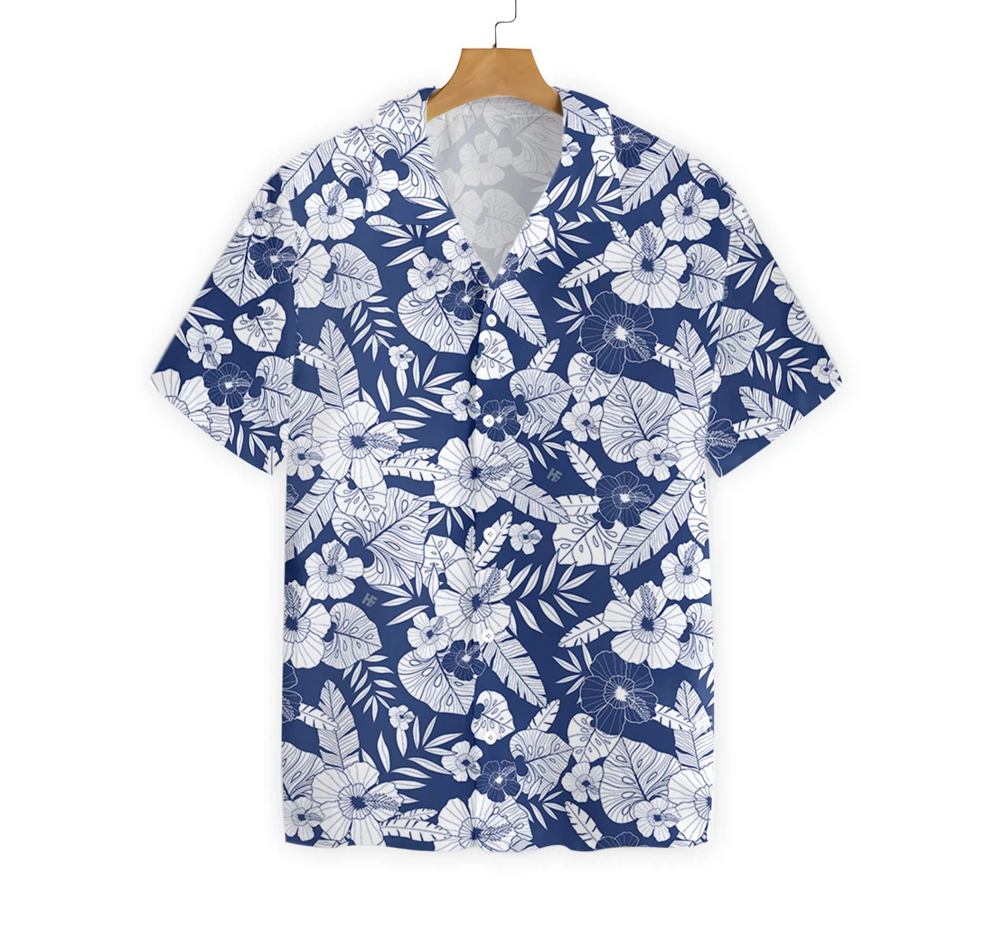 Flower Hawaiian Shirt, Button Up Aloha Shirt For Men, Women