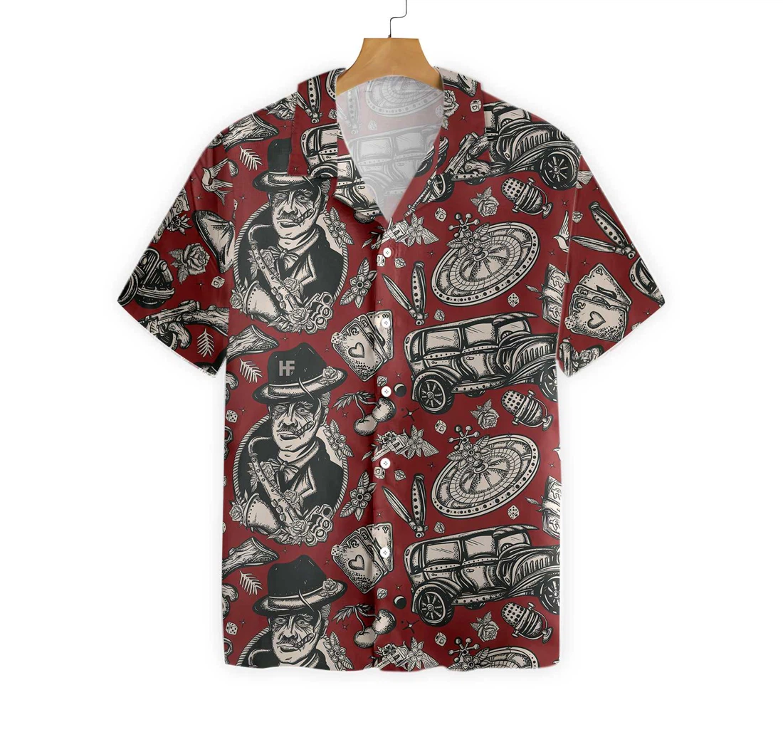 Casino Life In Retro Style Hawaiian Shirt, Button Up Aloha Shirt For Men, Women