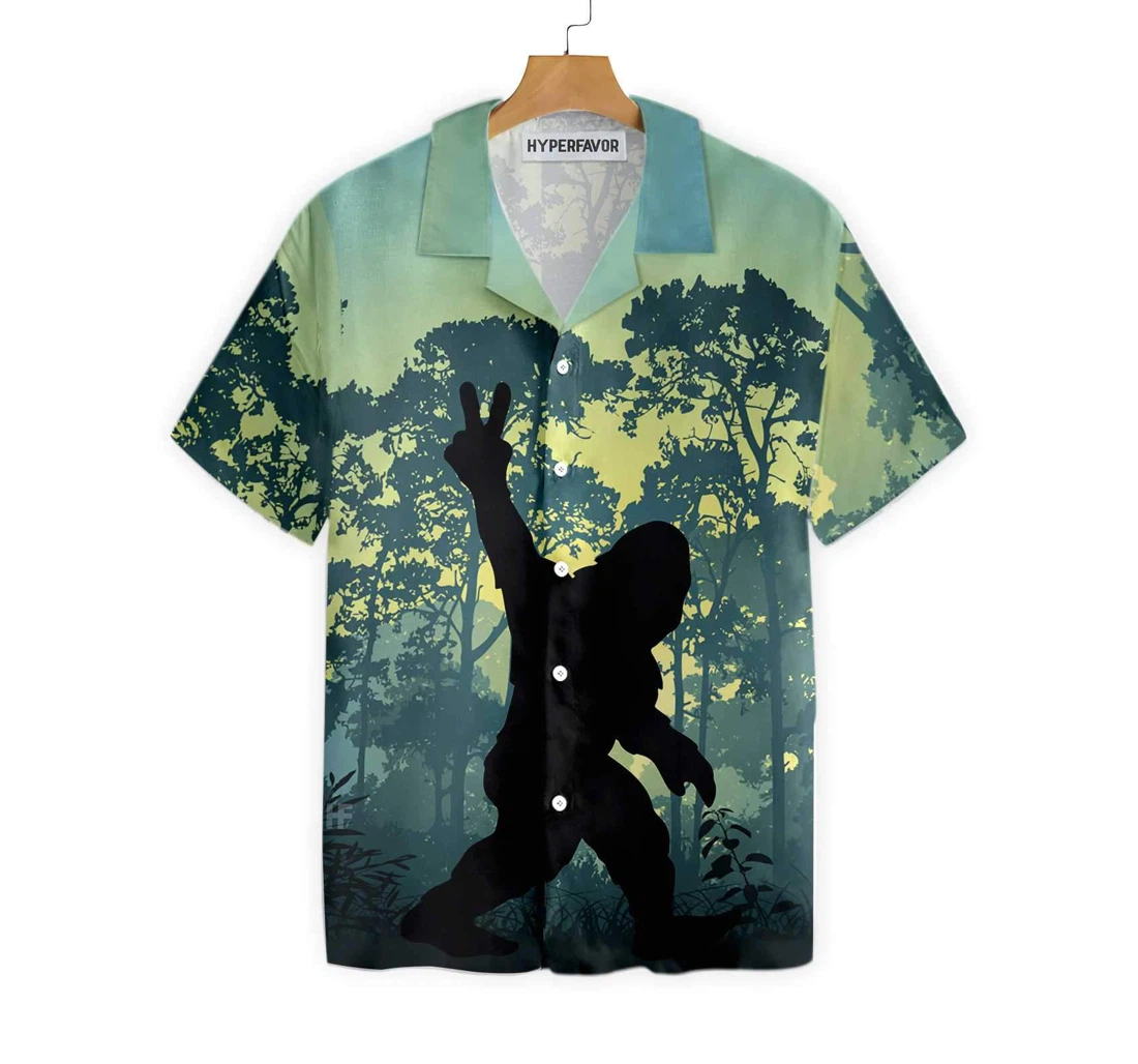 Bigfoot Saw Me Hawaiian Shirt, Button Up Aloha Shirt For Men, Women