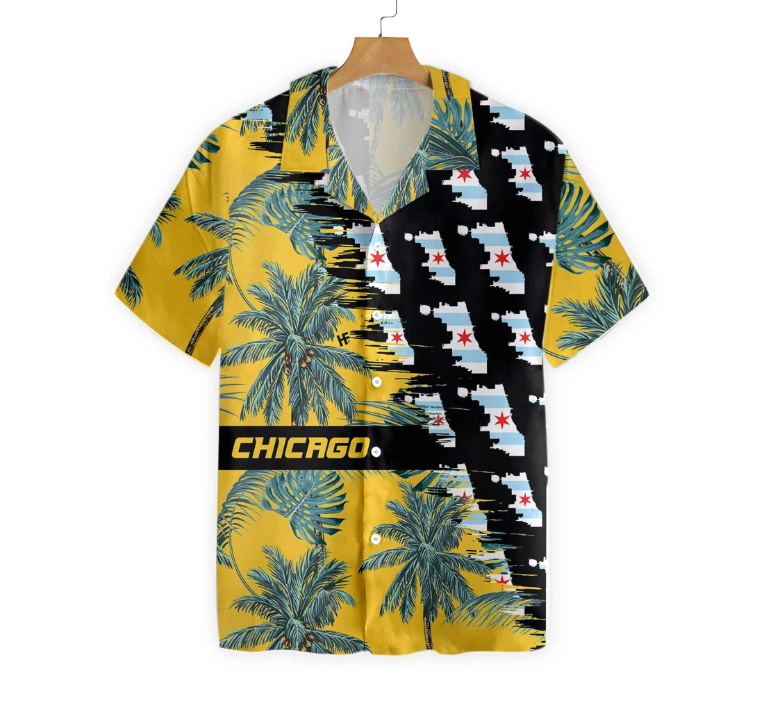 Proud Chicago Shirts Flag Hawaiian Shirt, Button Up Aloha Shirt For Men, Women