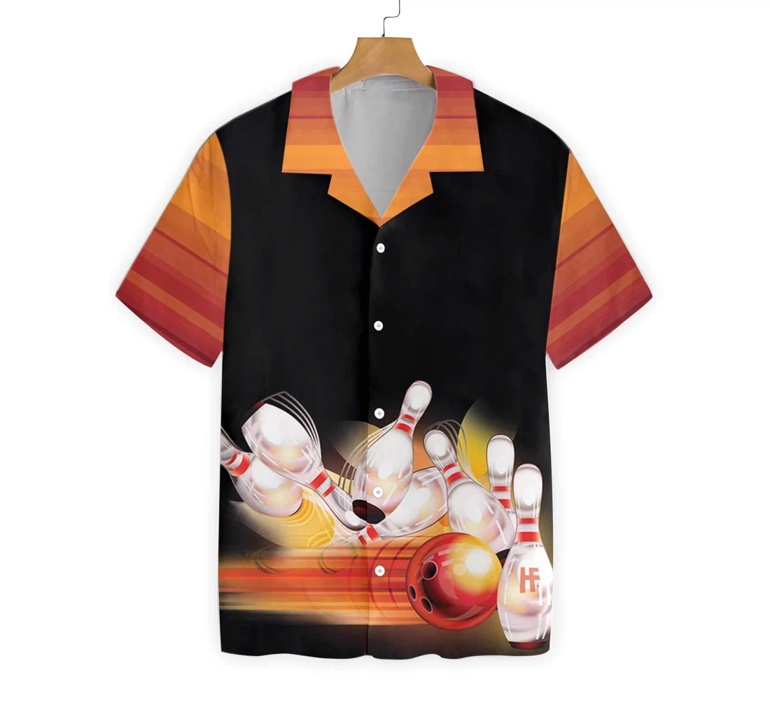 Bowling Ball And Pin Hawaiian Shirt, Button Up Aloha Shirt For Men, Women