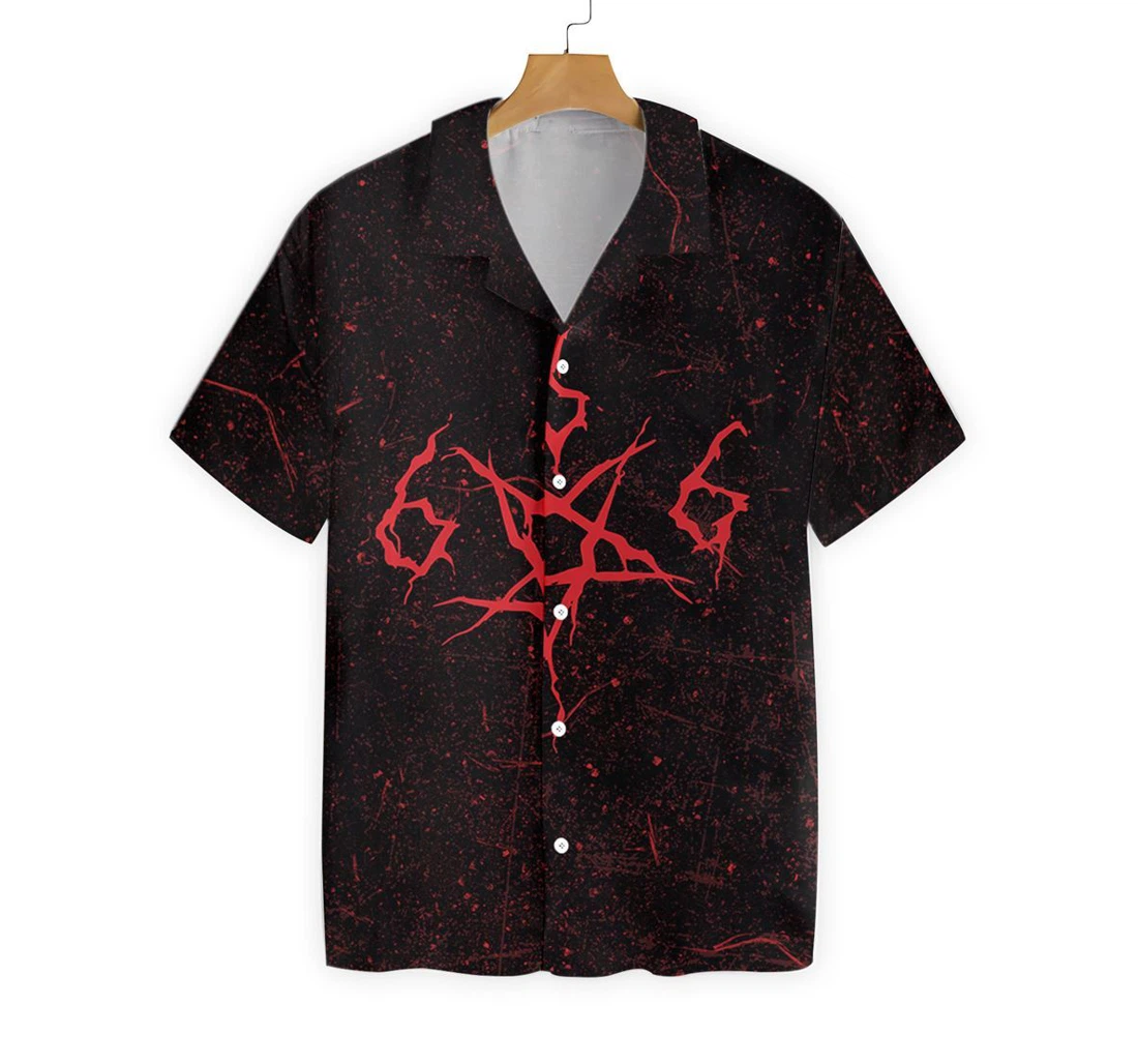 Demon With Eye Satanic Goth Gothic Hawaiian Shirt, Button Up Aloha Shirt For Men, Women