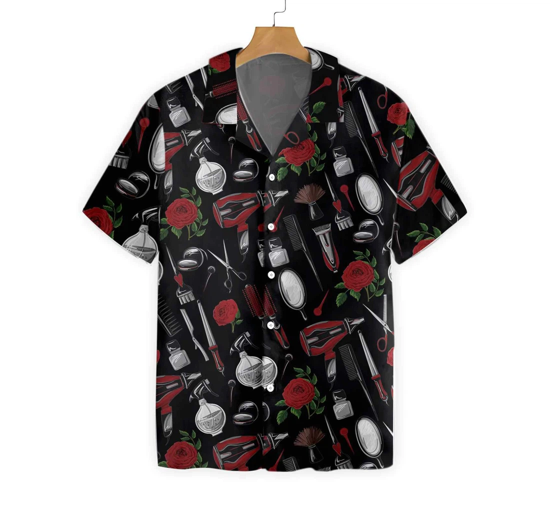 Hairdresser Tools Hawaiian Shirt, Button Up Aloha Shirt For Men, Women