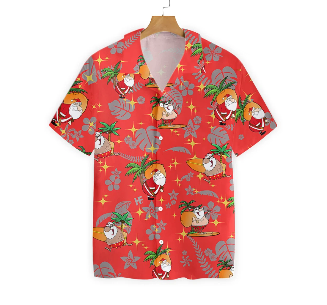 Merry Christmas Santa Claus 8 Hawaiian Shirt, Button Up Aloha Shirt For Men, Women