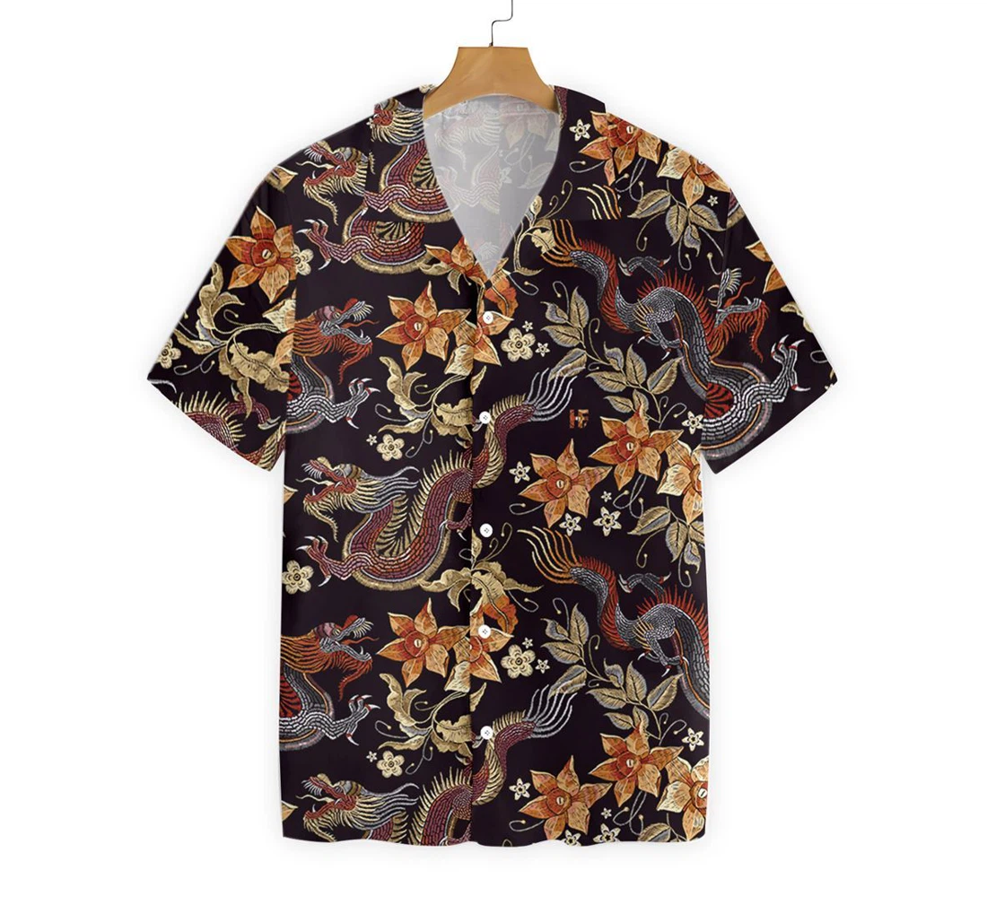 Dragon Hawaiian Shirt, Button Up Aloha Shirt For Men, Women