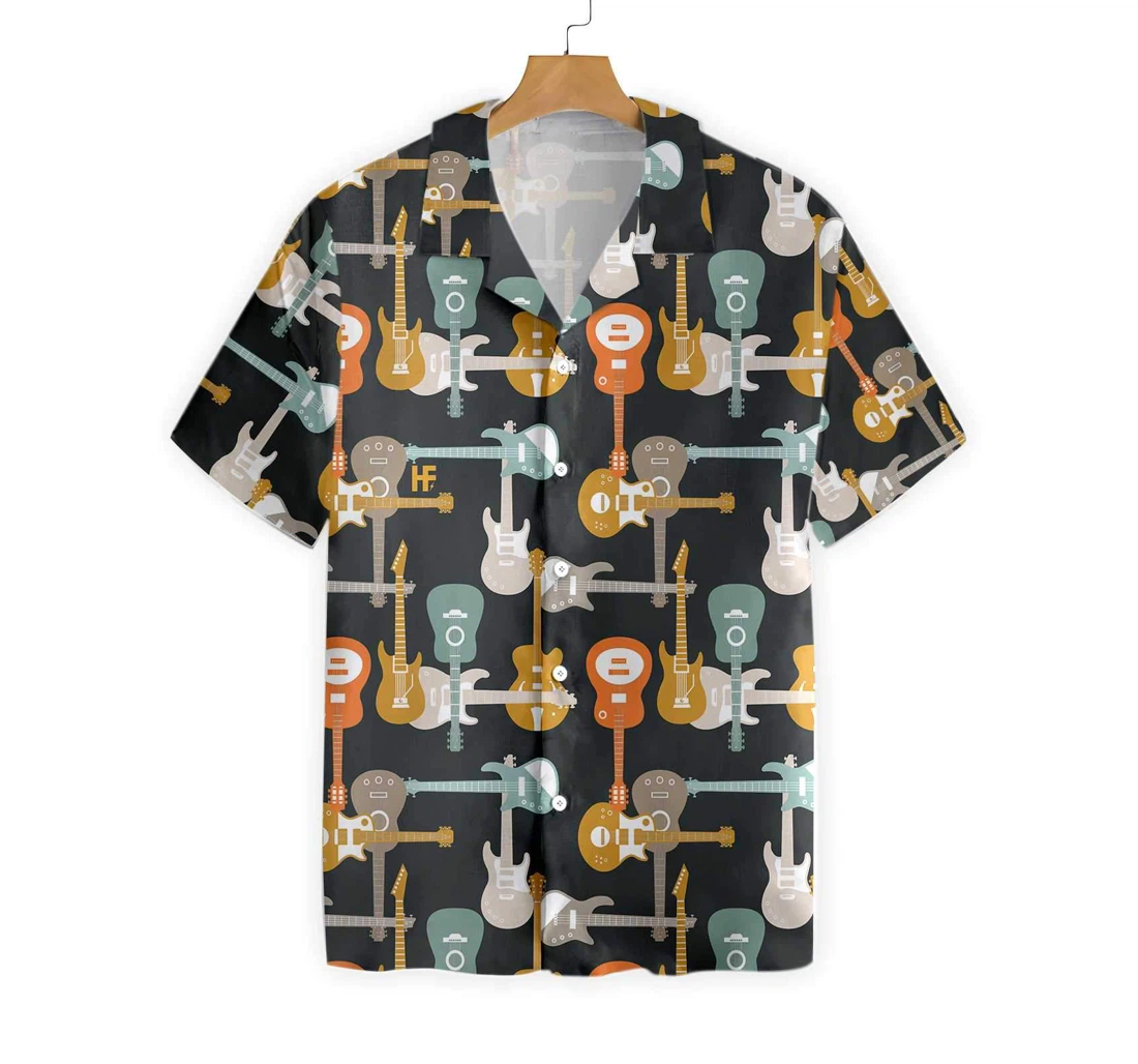 Electric Guitars Hawaiian Shirt, Button Up Aloha Shirt For Men, Women