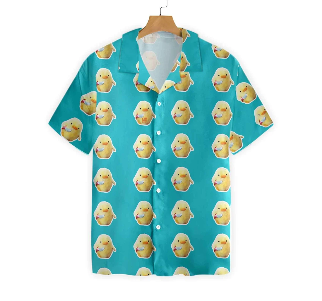 Funny Duck With Knife Hawaiian Shirt, Button Up Aloha Shirt For Men, Women