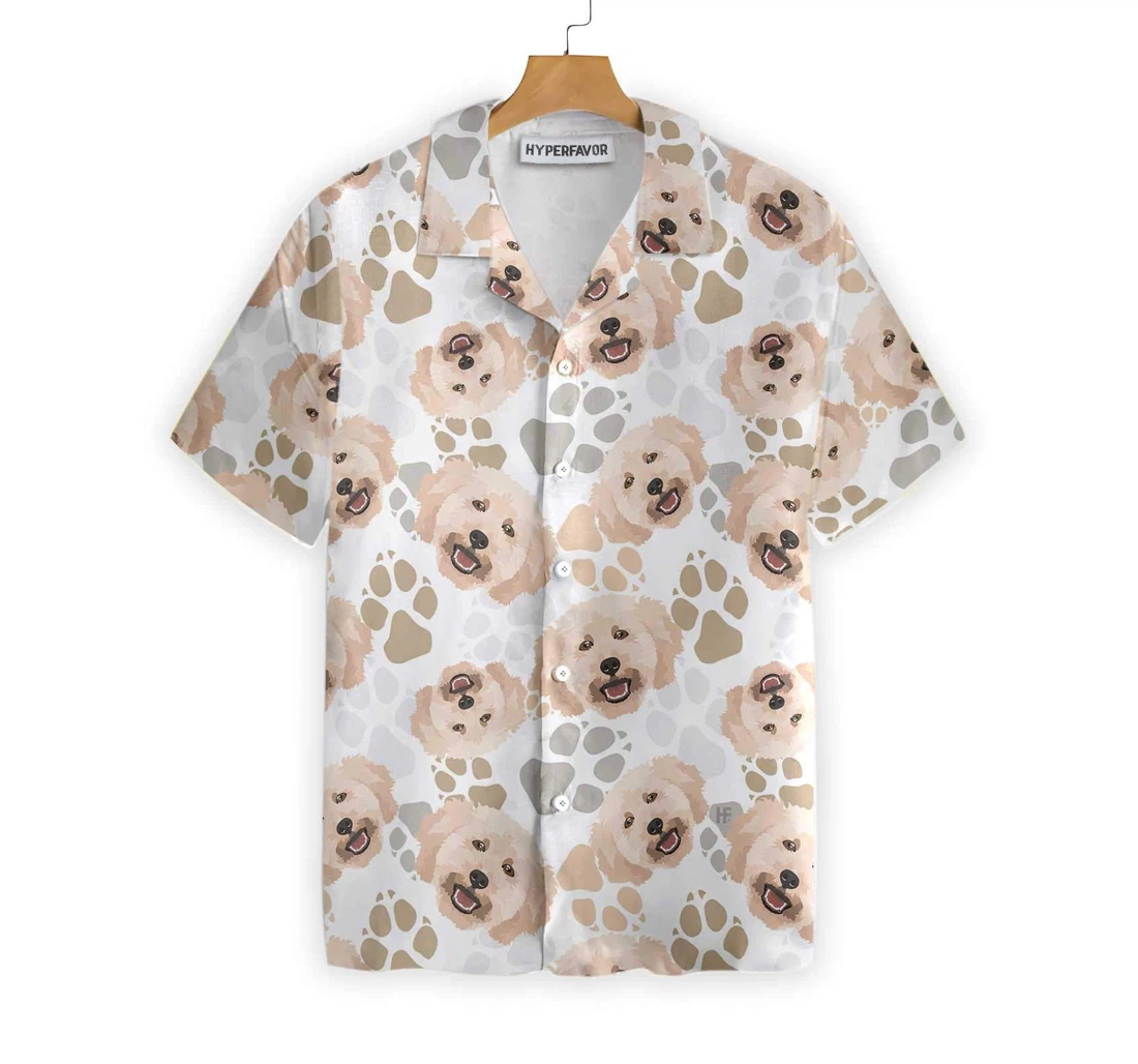 Poodles & The Paws Hawaiian Shirt, Button Up Aloha Shirt For Men, Women