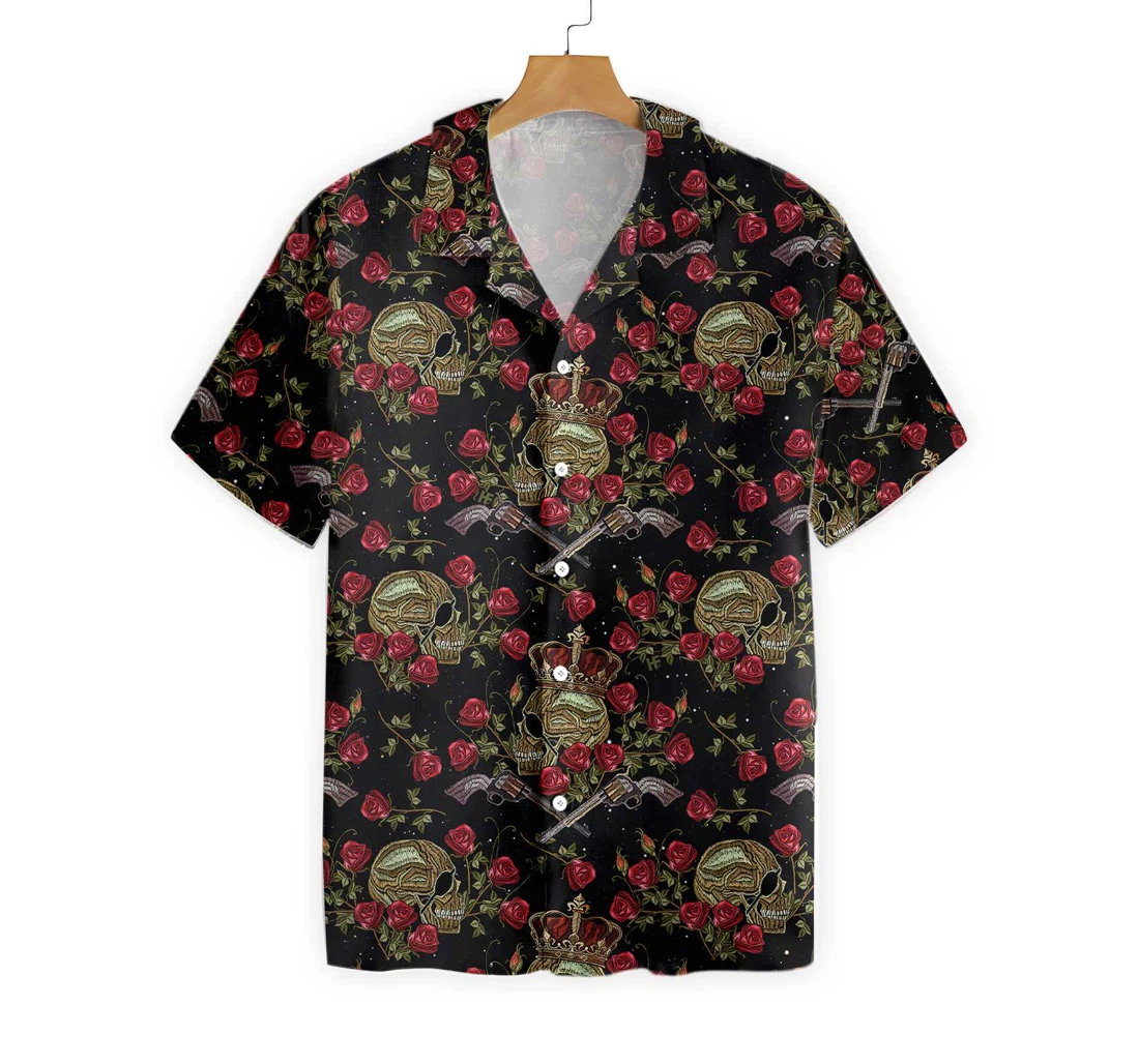 King Of Pirates In Crown Hawaiian Shirt, Button Up Aloha Shirt For Men, Women