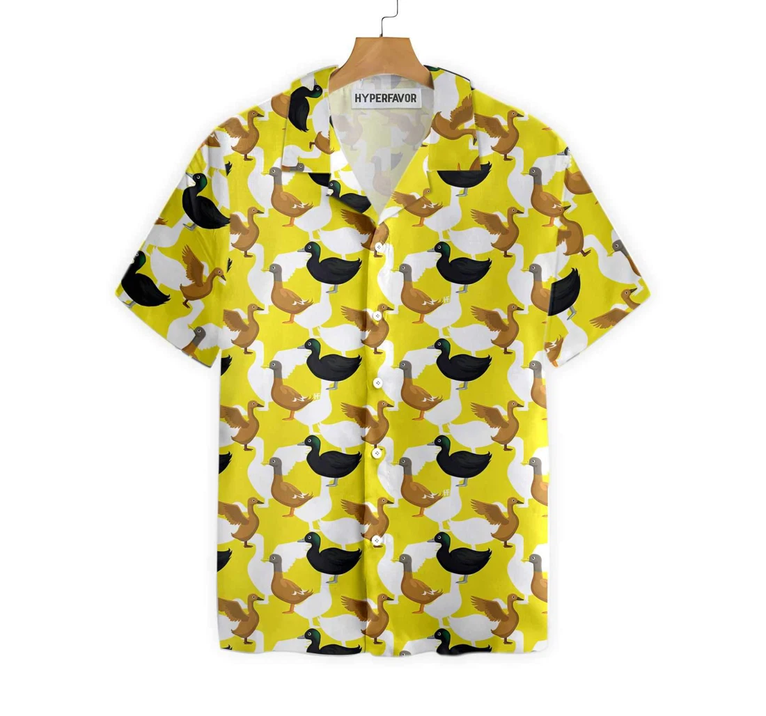 Ducks On The Farm Hawaiian Shirt, Button Up Aloha Shirt For Men, Women