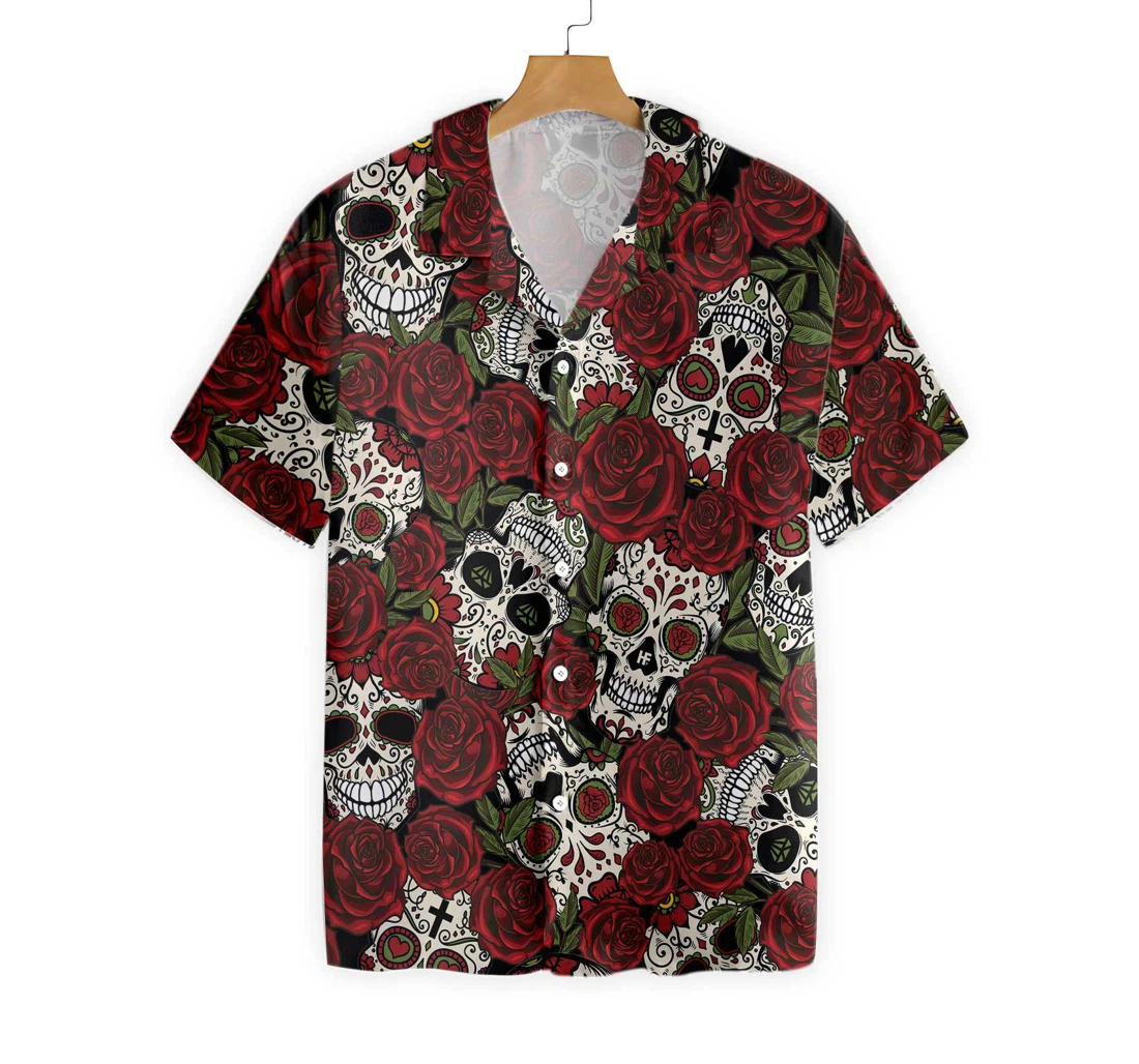 Rose Skull Mexico Hawaiian Shirt, Button Up Aloha Shirt For Men, Women