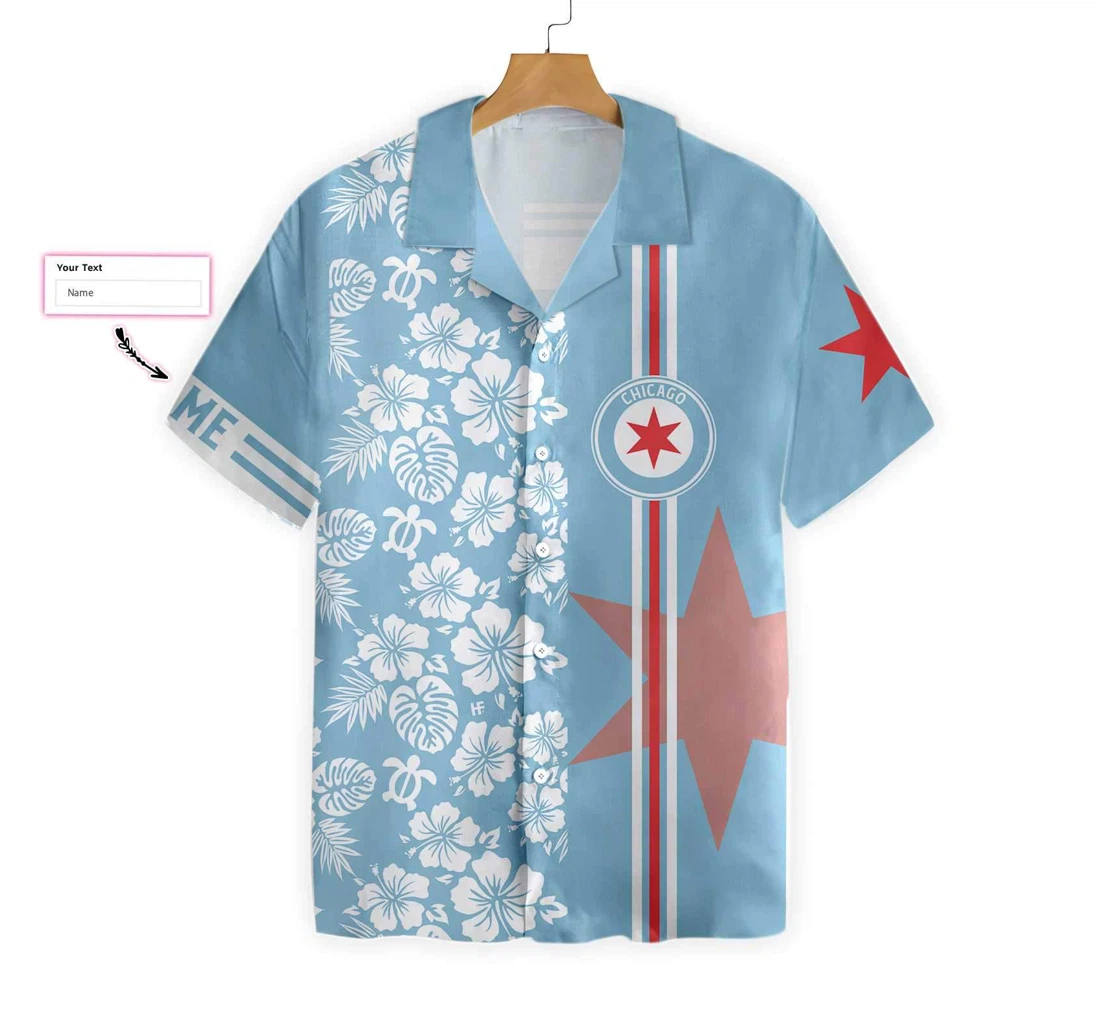 Custom Chicago Hawaiian Shirt, Button Up Aloha Shirt For Men, Women