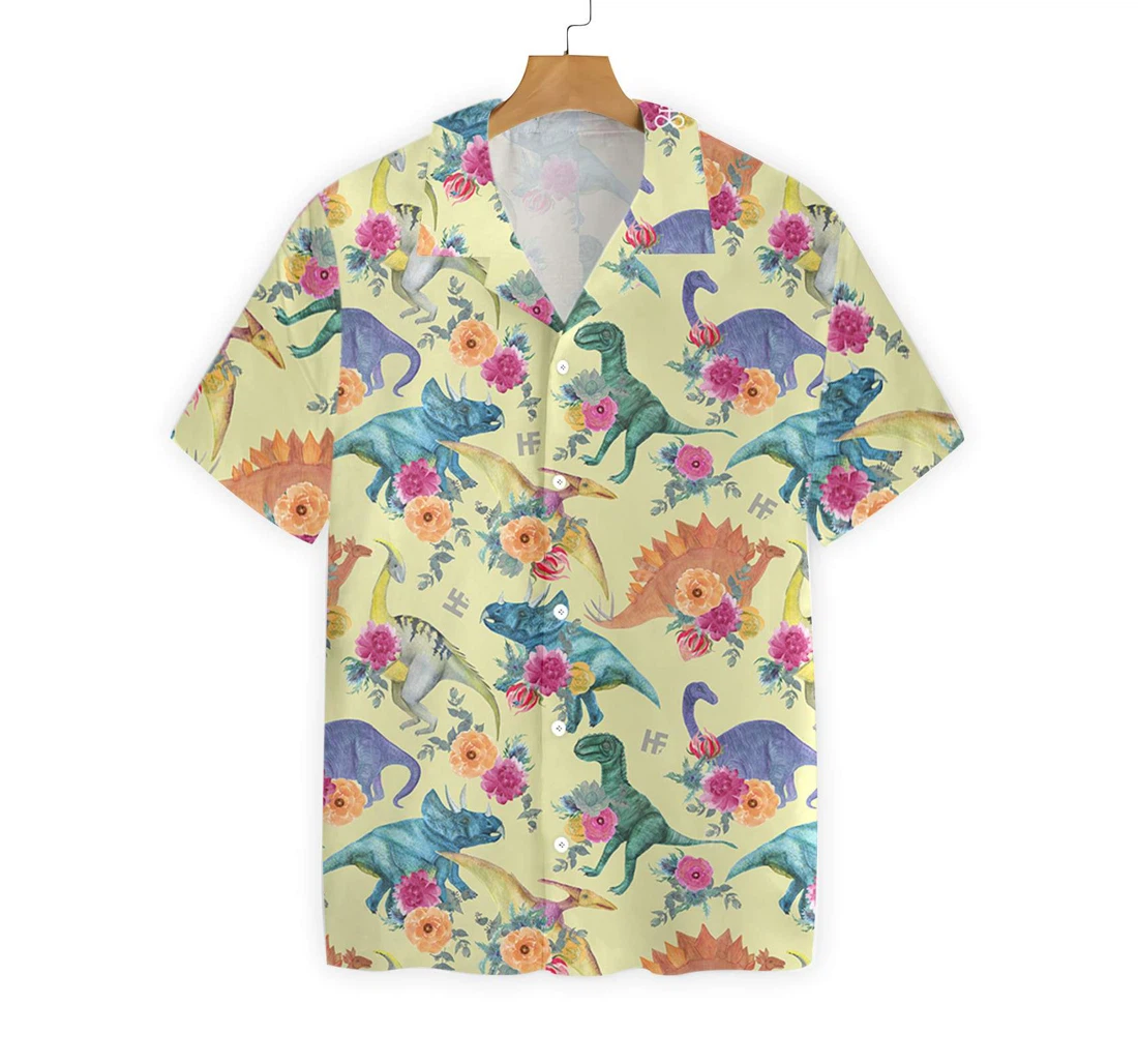 Dinosaurs Hawaiian Shirt, Button Up Aloha Shirt For Men, Women