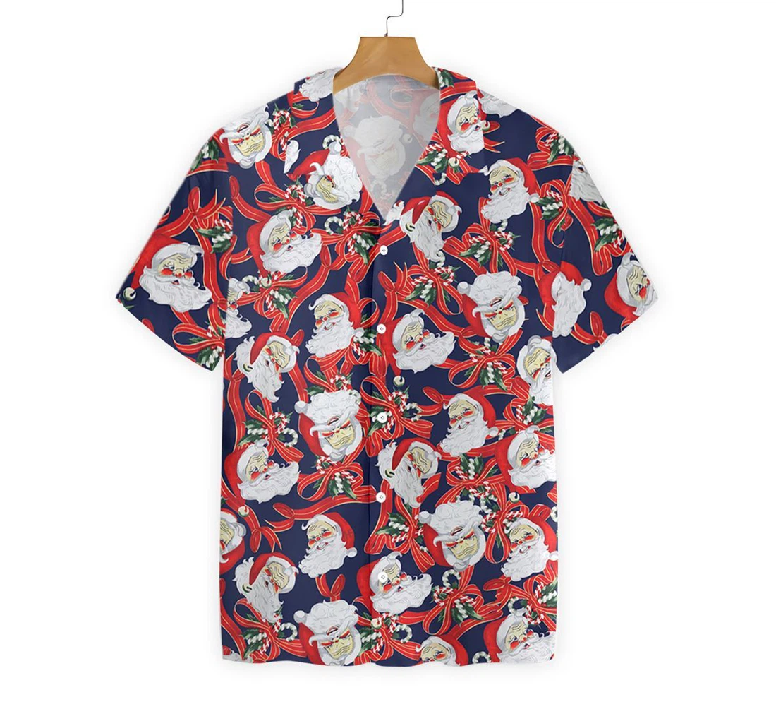 Merry Christmas Santa Claus Hawaiian Shirt, Button Up Aloha Shirt For Men, Women