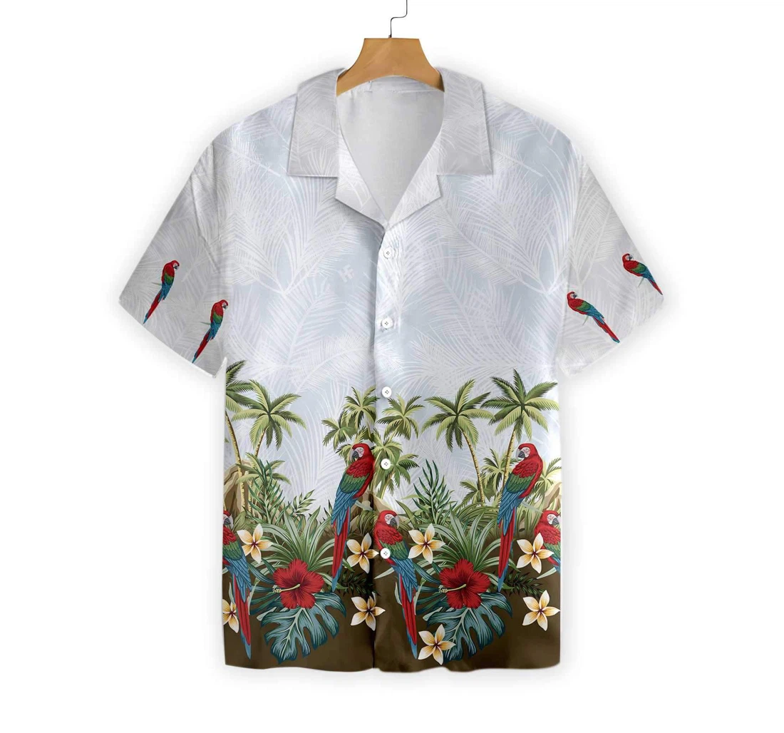 Island Parrot Hawaiian Shirt, Button Up Aloha Shirt For Men, Women