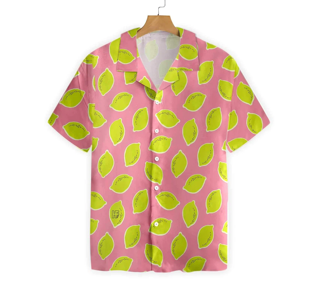 Pinky Lemon Hawaiian Shirt, Button Up Aloha Shirt For Men, Women