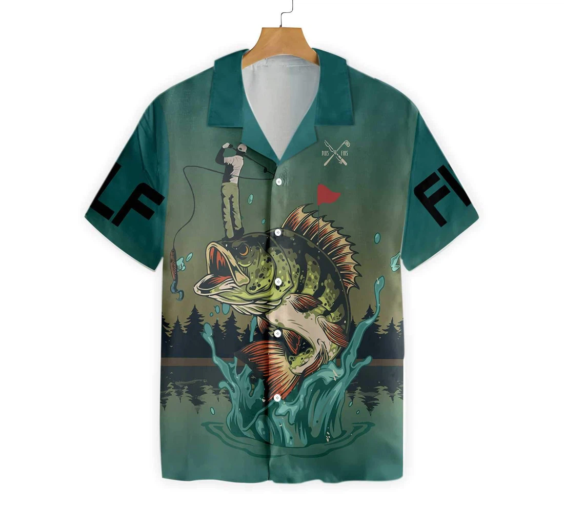 Fish On Golf On Pa-pow! Fly Fishing And Golf Hawaiian Shirt, Button Up Aloha Shirt For Men, Women