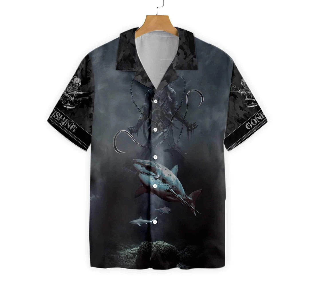 Fishing Because Murder Is Wrong Crazy Fishing Hawaiian Shirt, Button Up Aloha Shirt For Men, Women