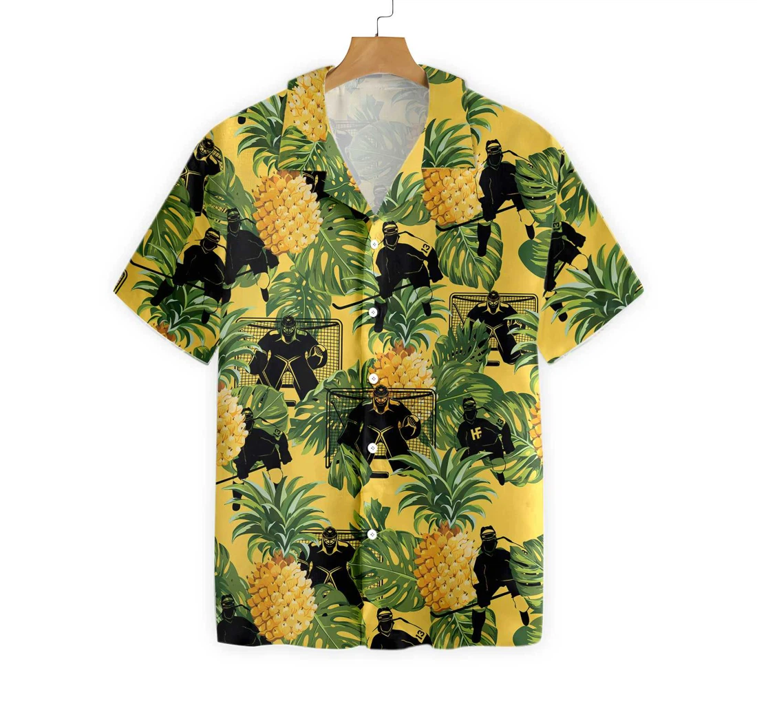 Ice Hockey Hawaiian Shirt, Button Up Aloha Shirt For Men, Women