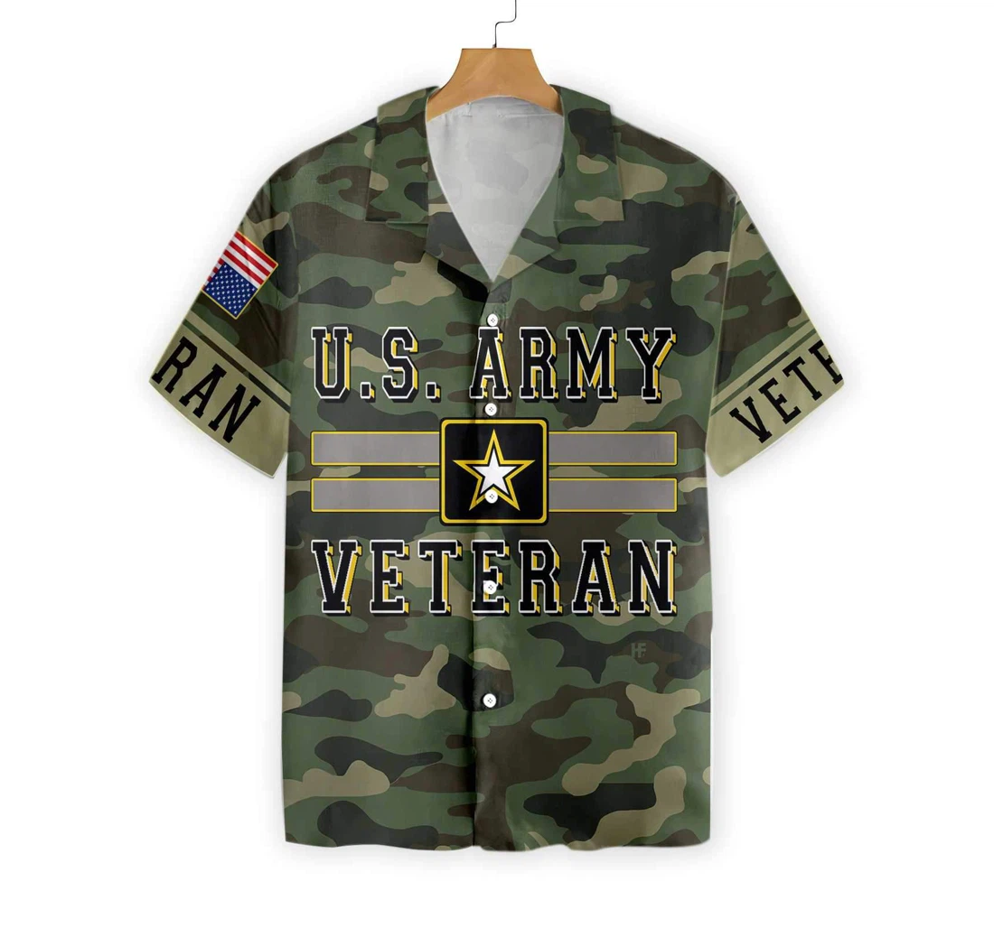 The Us Army Veteran Hawaiian Shirt, Button Up Aloha Shirt For Men, Women