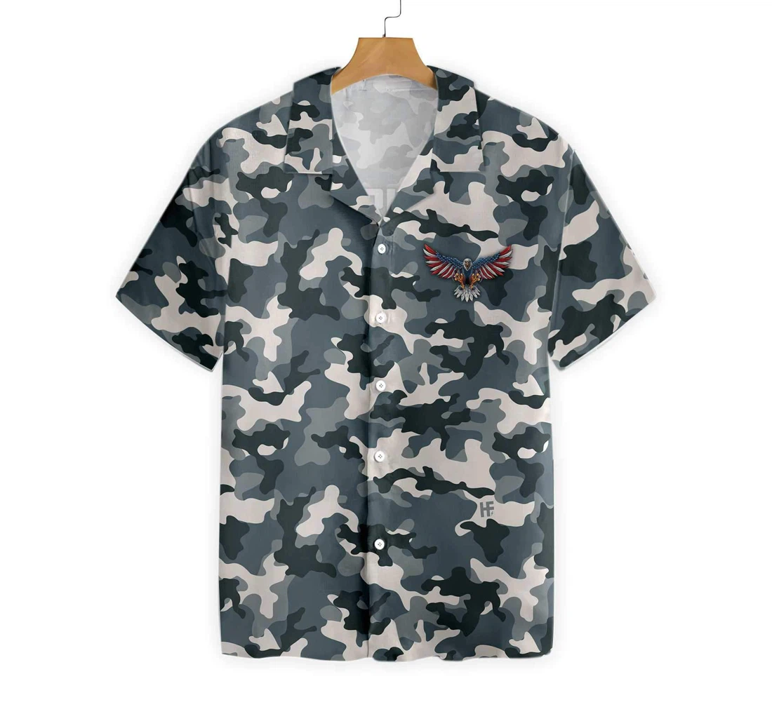 Camo American By Birth Veteran By Choice Veterans Day, Best Gift Independence Day, Memorial Day Hawaiian Shirt, Button Up Aloha Shirt For Men, Women