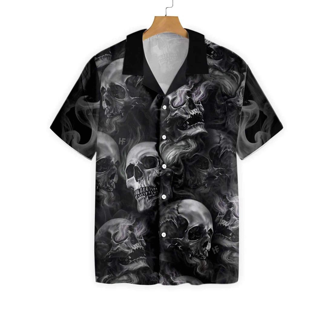 Luxury Skull Smoke V2 Hawaiian Shirt, Button Up Aloha Shirt For Men, Women