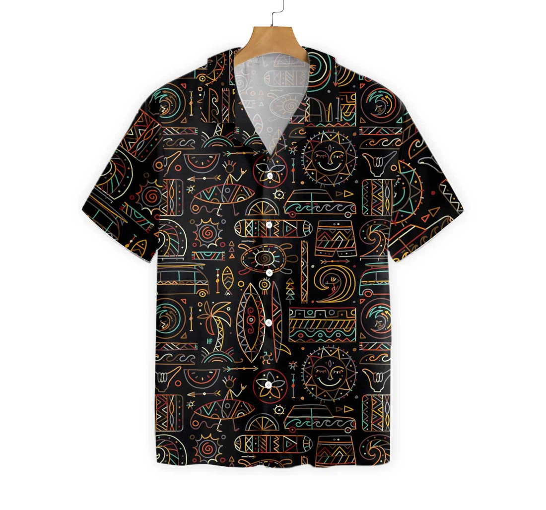 Surfing Seamless Pattern Hawaiian Shirt, Button Up Aloha Shirt For Men, Women