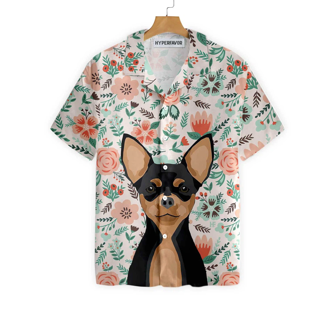 Happiness Is Chihuahua Kisses Hawaiian Shirt, Button Up Aloha Shirt For Men, Women