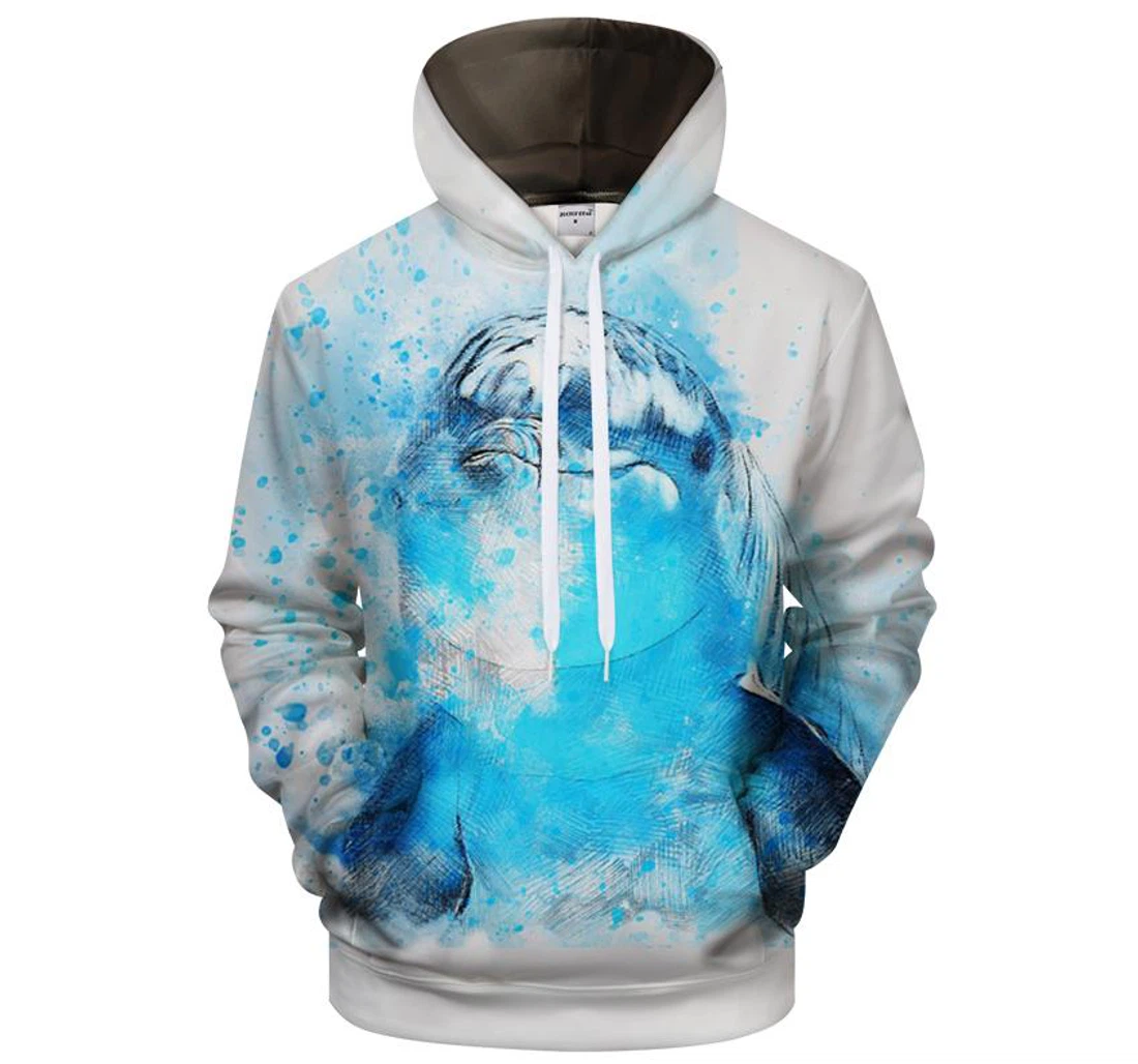 Blue Bubbles Dolphin - 3D Printed Pullover Hoodie