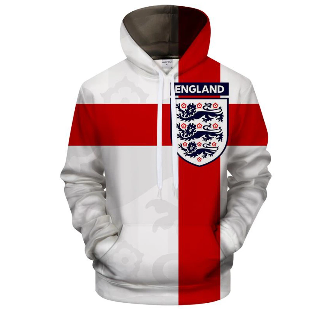 England Logo - 3D Printed Pullover Hoodie