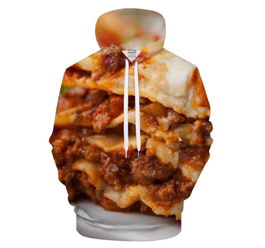 Beef Lasagna - 3D Printed Pullover Hoodie