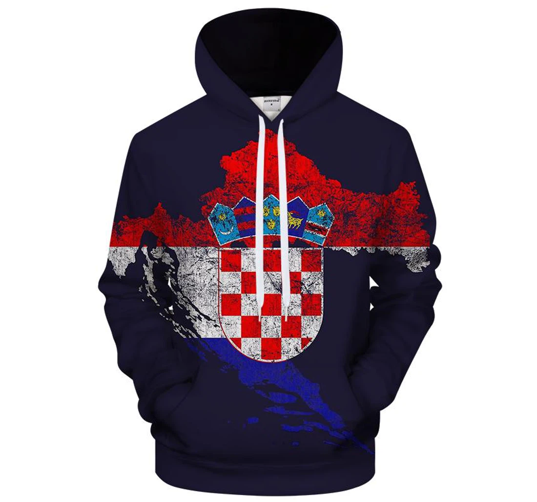 Croatia Flag - 3D Printed Pullover Hoodie