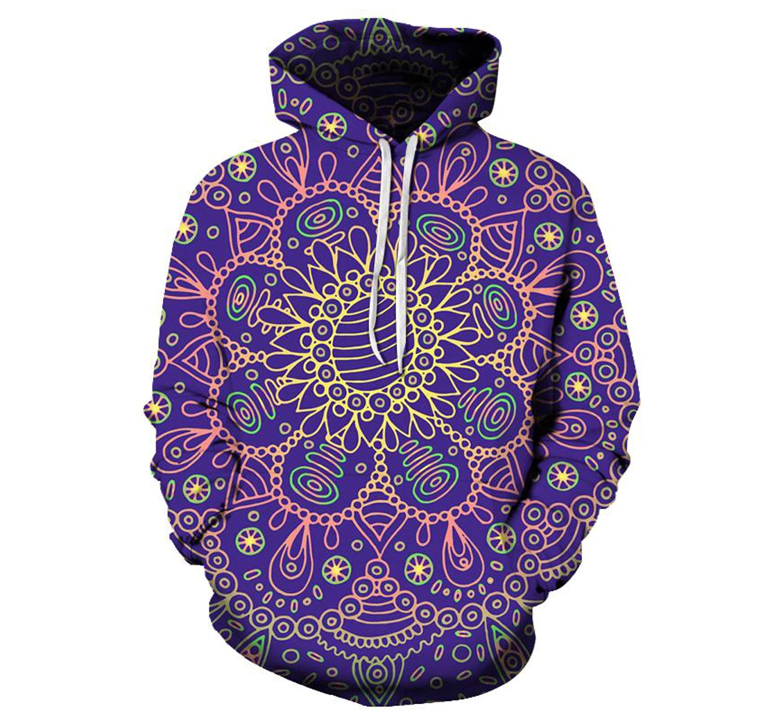 Purple Mandala - 3D Printed Pullover Hoodie