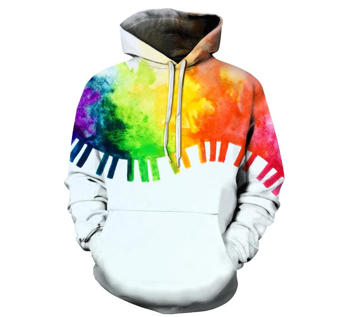 White Rainbow - 3D Printed Pullover Hoodie