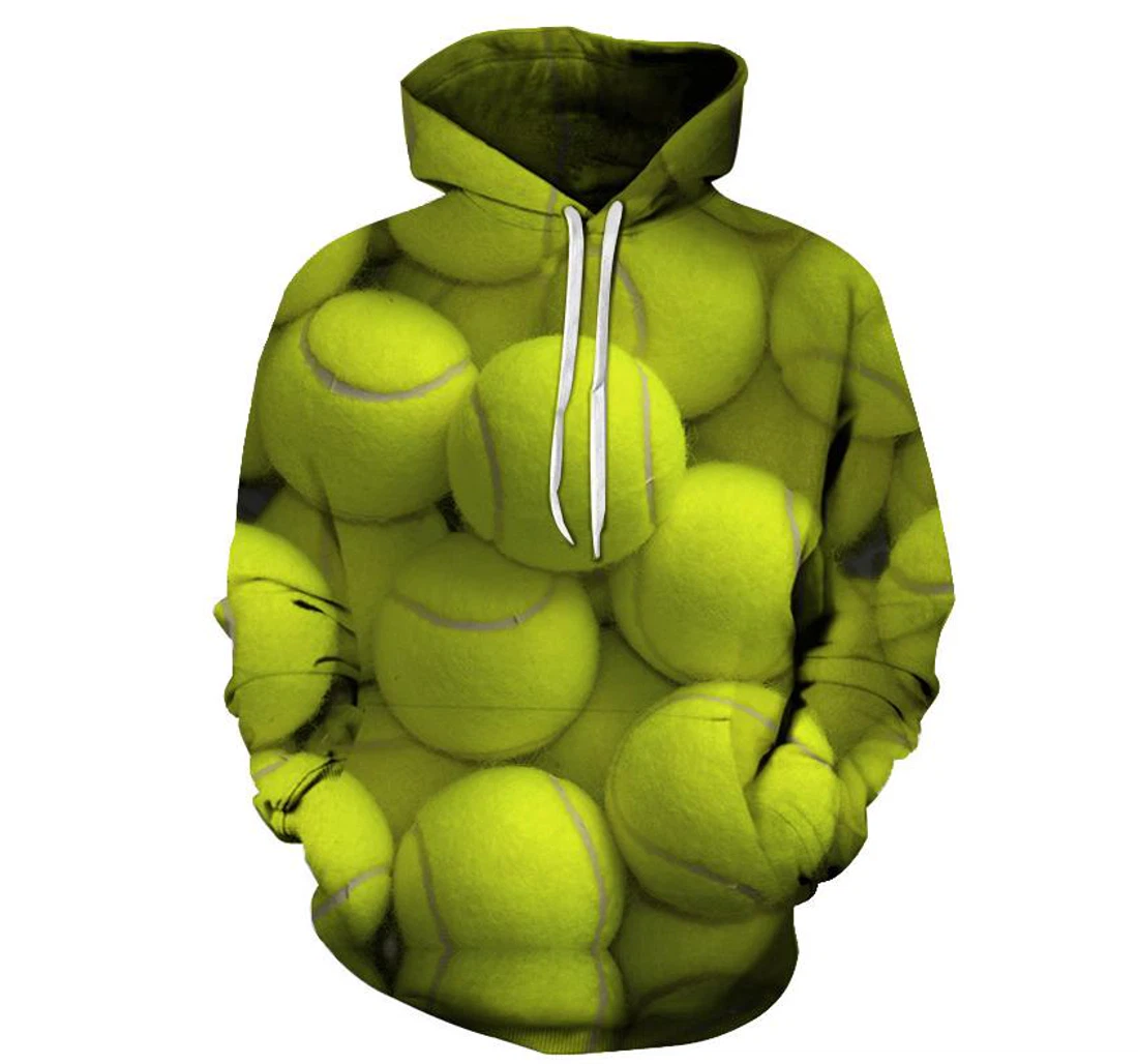 Tennis Balls - 3D Printed Pullover Hoodie