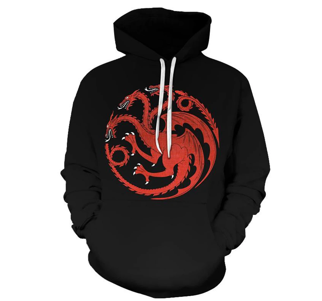 Got Inspired-the Red Dragon - 3D Printed Pullover Hoodie