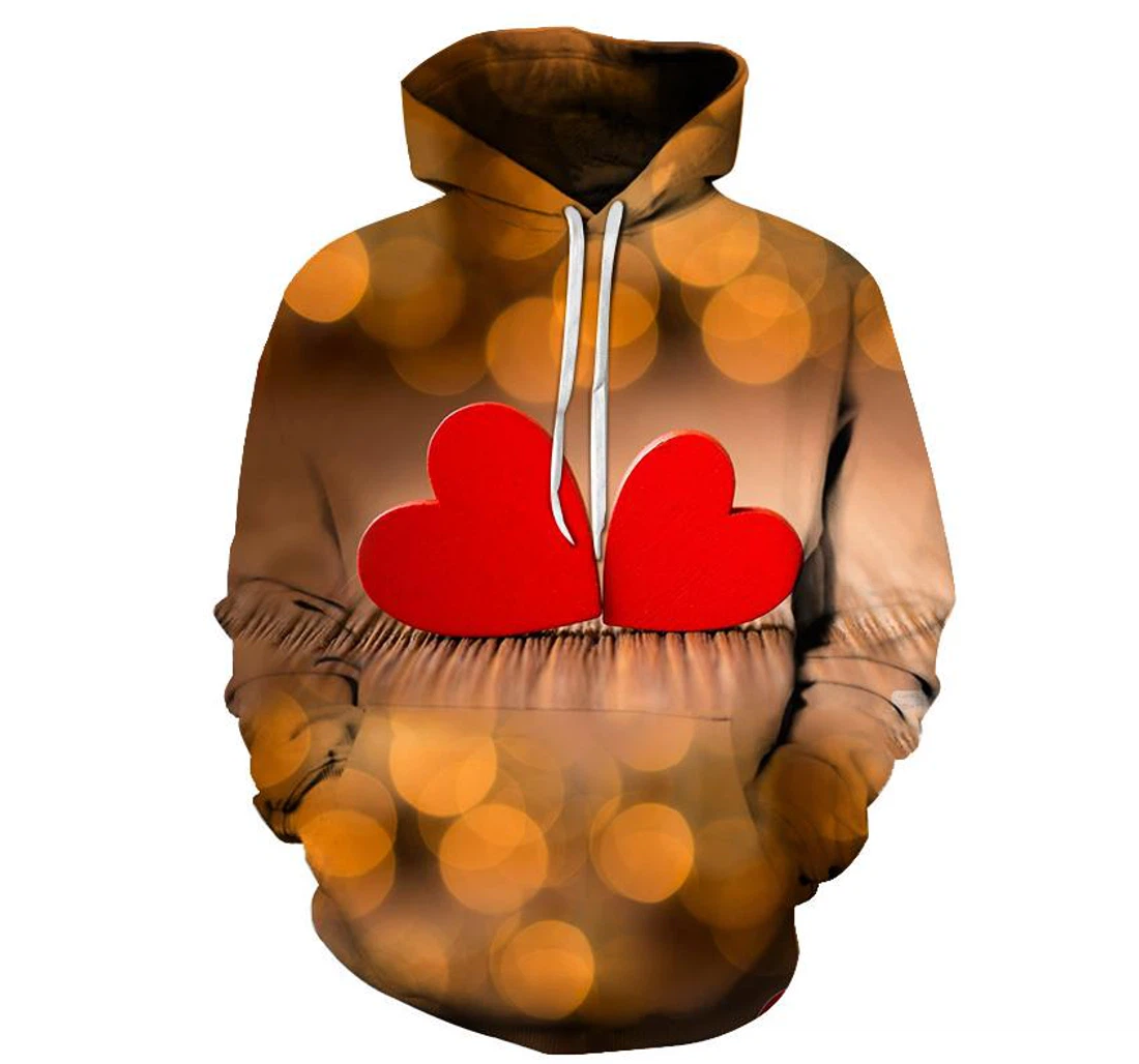 Personalized Love Hearts - 3D Printed Pullover Hoodie