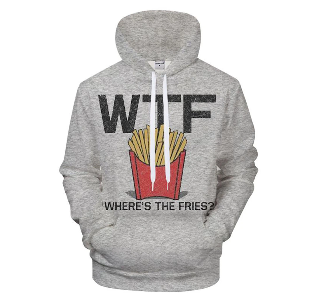 Where's The Fries - 3D Printed Pullover Hoodie